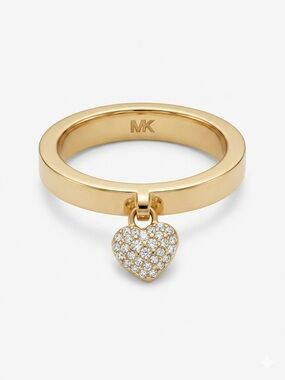 Michael Kors Fulton Dangle Heart Charm Ring